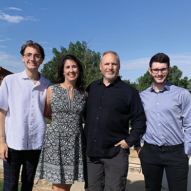 Steph Sherrodd pictured with her husband and their two sons